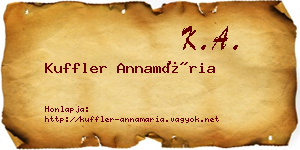 Kuffler Annamária névjegykártya